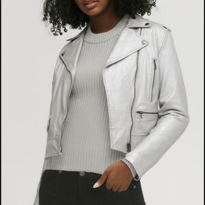 Banana Republic Metallic Leather Moto Jacket